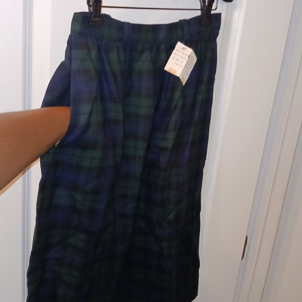 NWT Vintage David Brooks wool plaid skirt